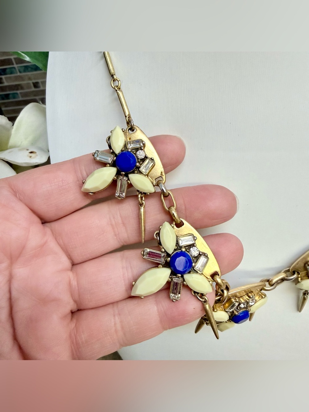 J. Crew Rhinestone Bib Statement necklace - Picture 2 of 4